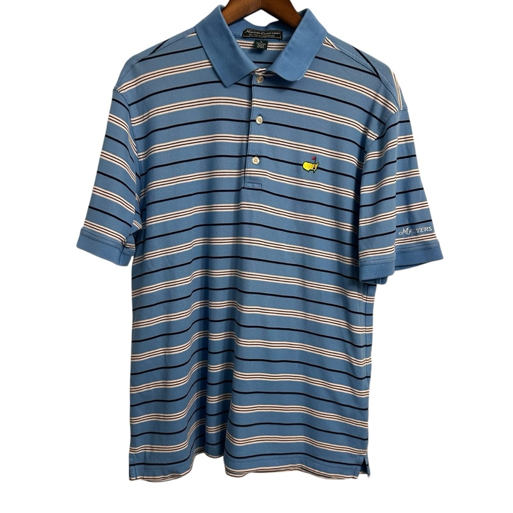 Masters Collection 60's Two Ply Mercerized Striped Polo Golf Shirt Men's Large